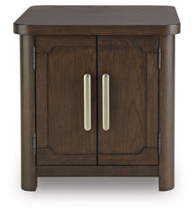 Breckington - Rectangular 2-door End Table - Dark Brown