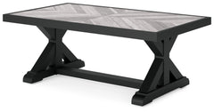 Beachcroft - Rectangular Cocktail Table - Black / Light Gray
