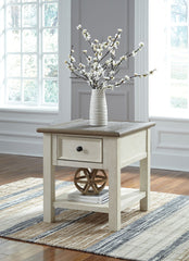 Bolanburg - Rectangular End Table - White / Brown / Beige