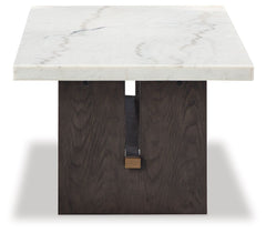 Burkhaus - Rectangular Cocktail Table - White / Dark Brown